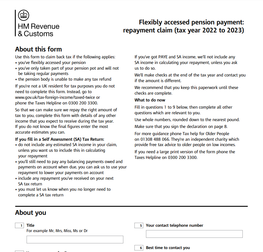 P55 Tax Rebate Form