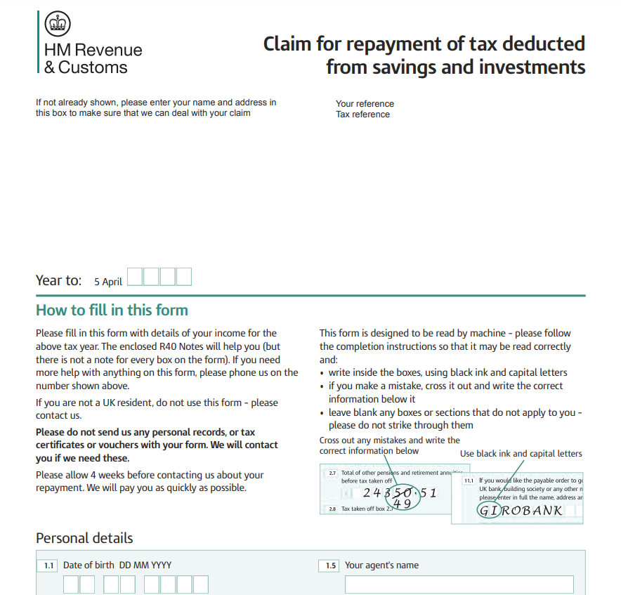 PPI Tax Rebate Form