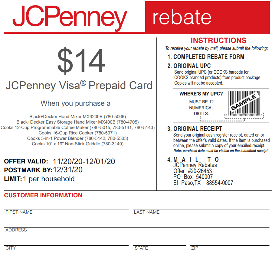 How To Get Jcpenney Rebate Form