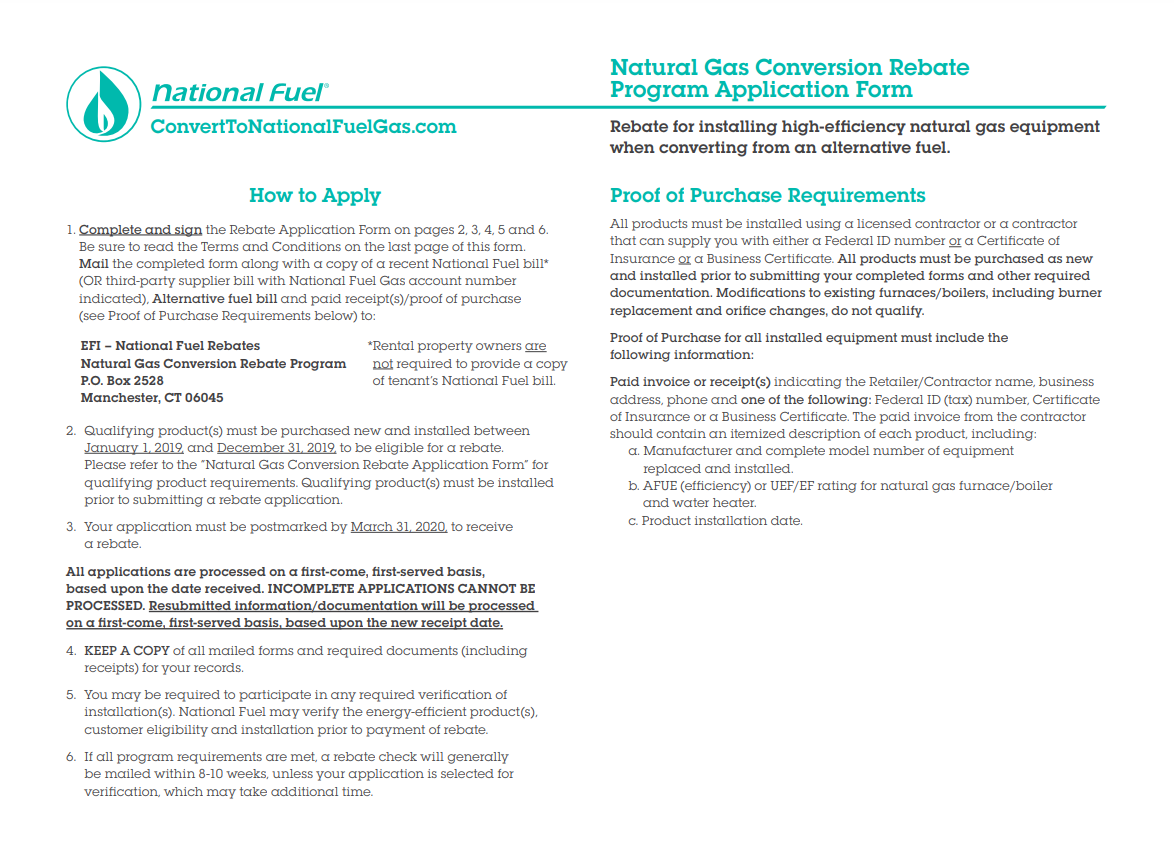 National Fuel Rebate Form