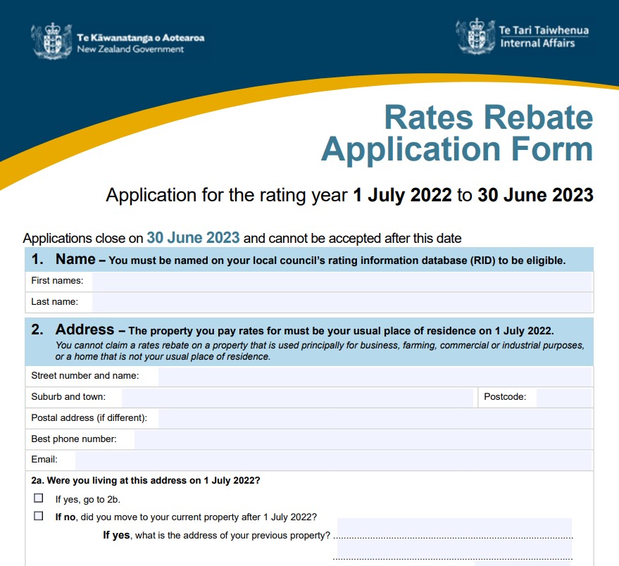Housing Rebate Form 2023