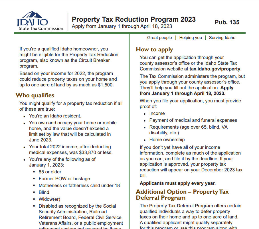Idaho Tax Rebate 2023