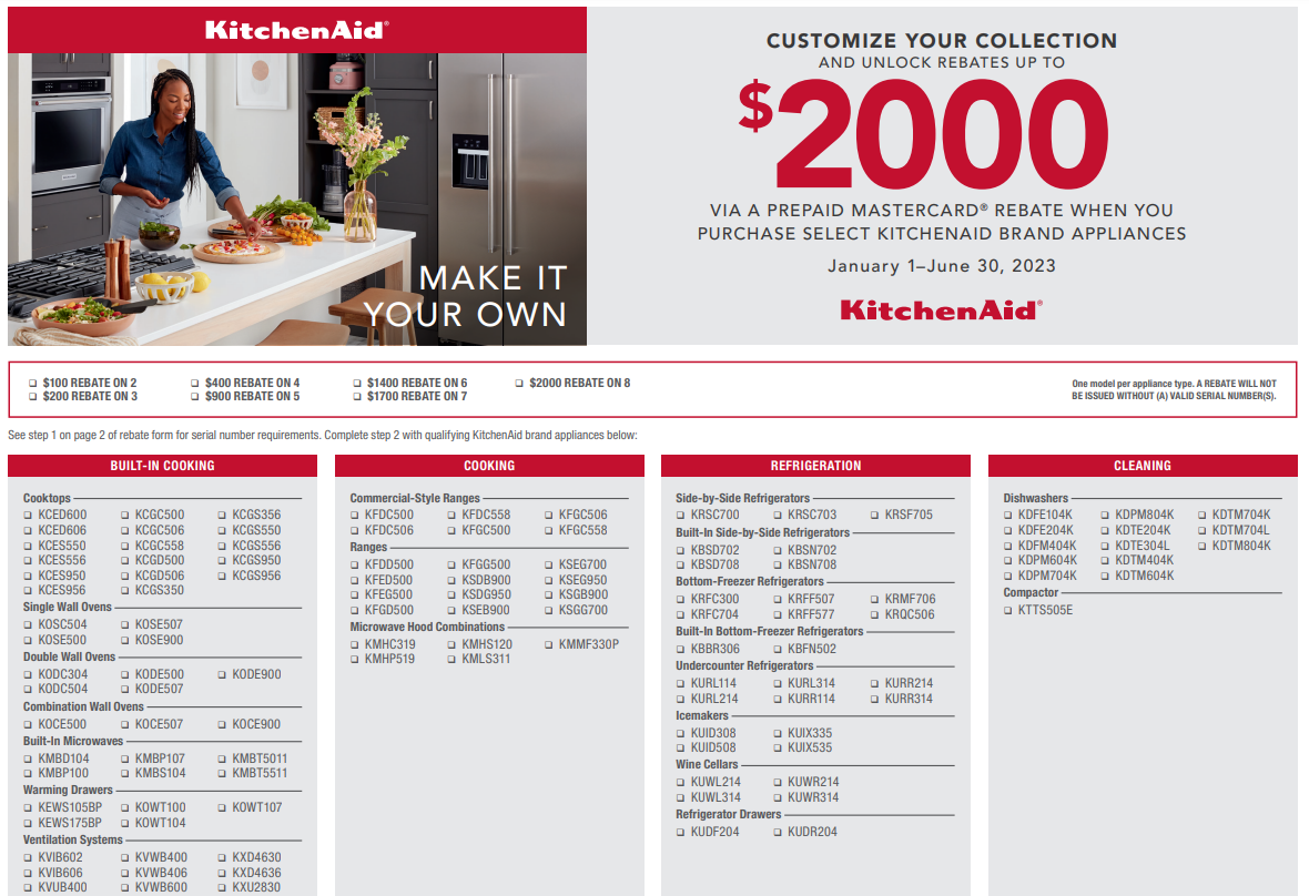 Kitchenaid Rebate 2023