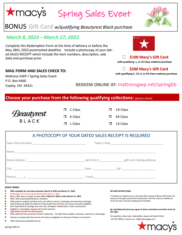 How To Fill Macy's Rebate Form