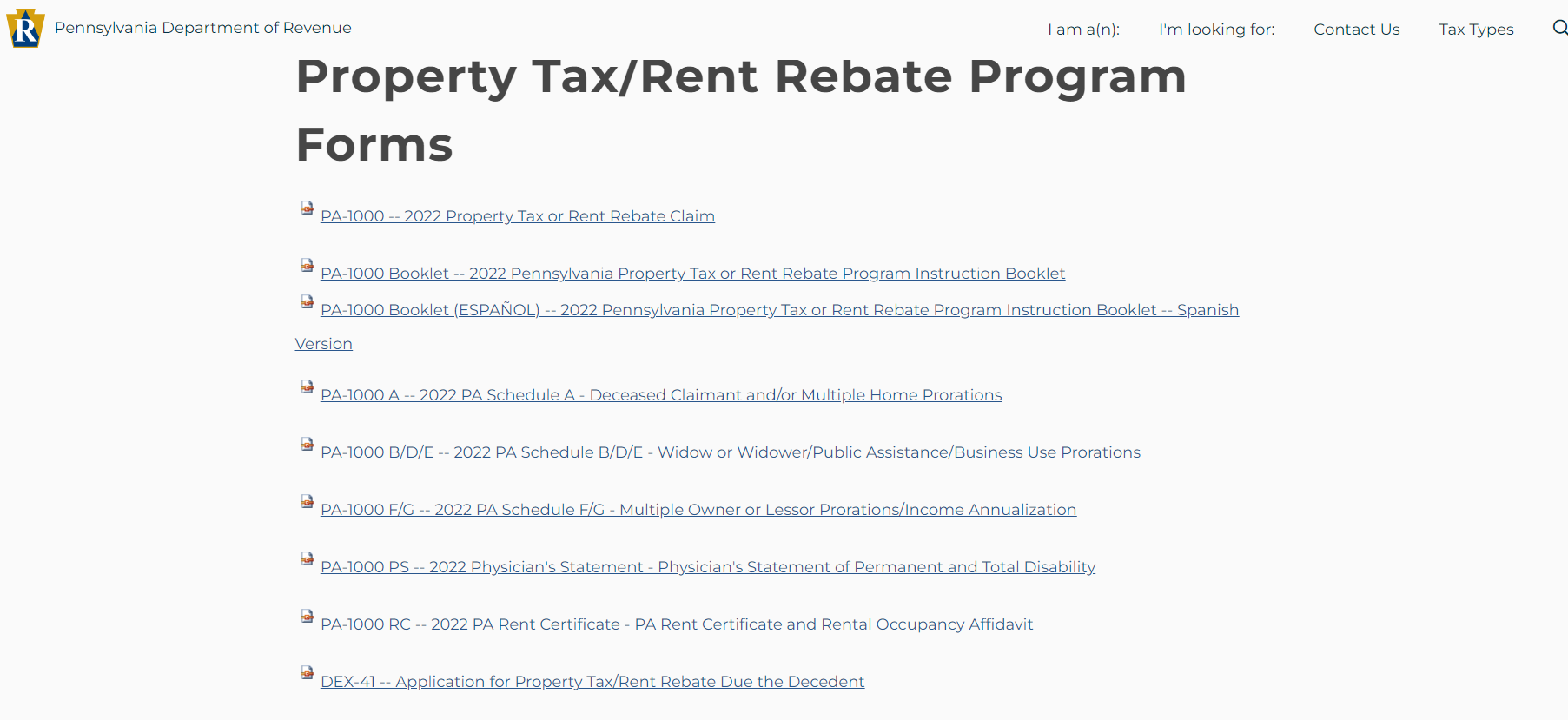 PA Rent Rebate Form 2023 PDF