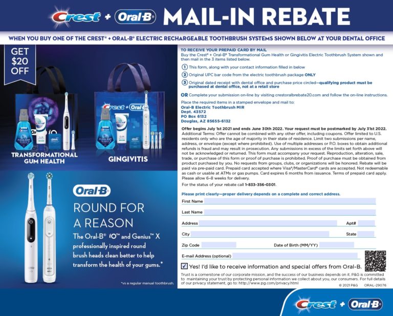 Oral B Io Mail In Rebate 2022