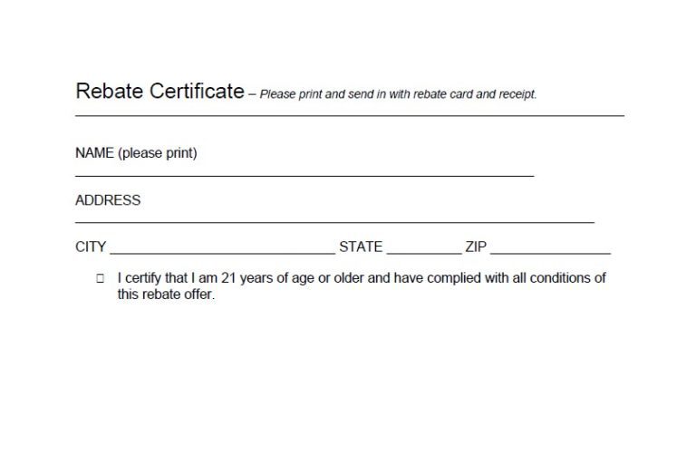 White Claw Mail In Rebate Form Printable Rebate Form
