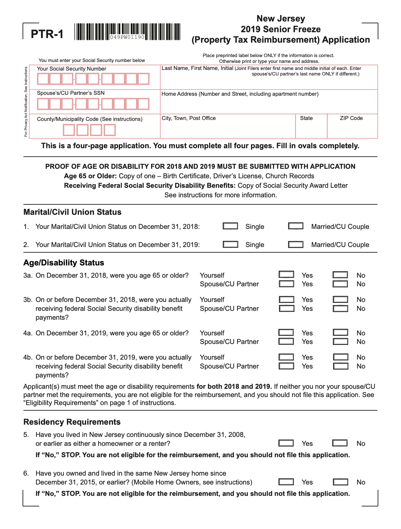 NJ Tax Rebate Form PrintableRebateForm