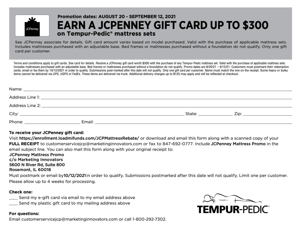 What Can You Get From JCPenney Mail In Rebate Form PrintableRebateForm
