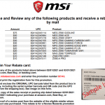 MSI Rebate Form 2021