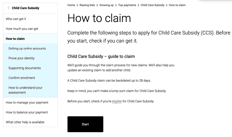 Child Care Rebate Formula