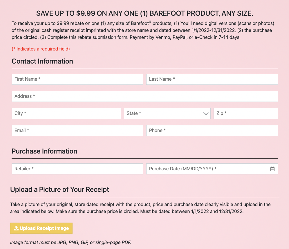 Barefoot Wine Printable Rebate Forms Printable Forms Free Online