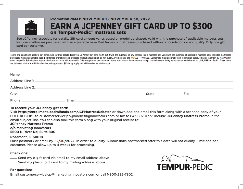 Jcpenney Rebates Printable Rebate Form
