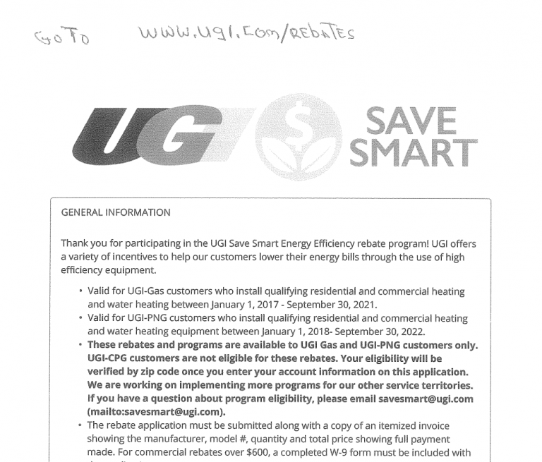 Ugi Energy Services Rebates
