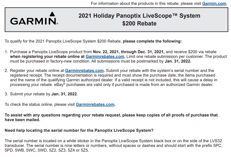 Garmin Livescope Rebate 2022 Printable Rebate Form