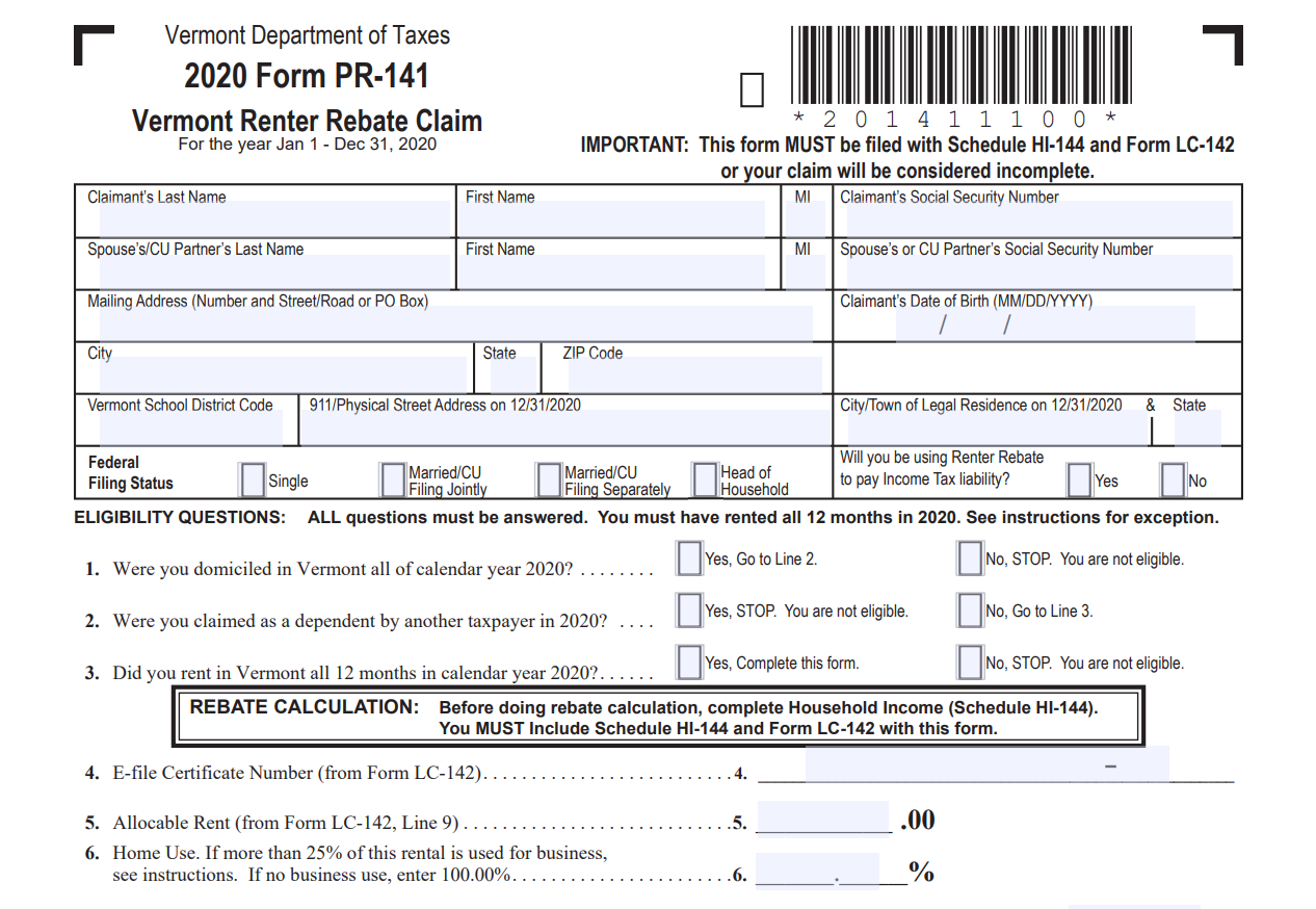 Renters Printable Rebate Form