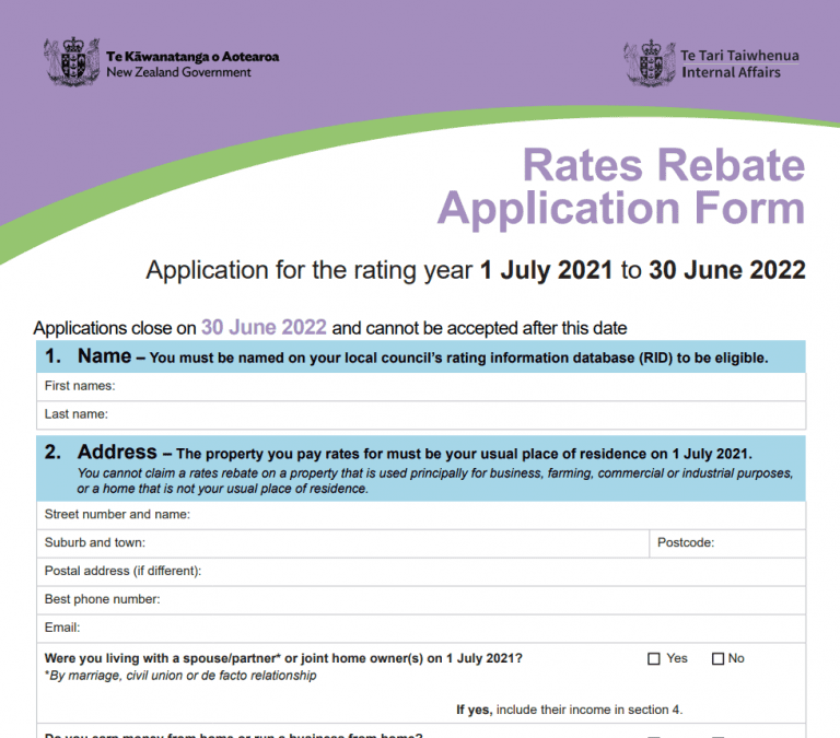 Christchurch City Rates Printable Rebate Form