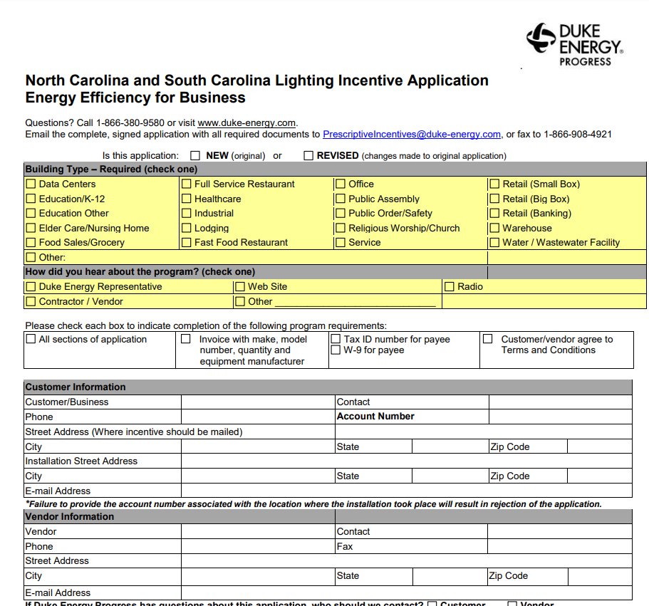 Duke Energy Rebate Form