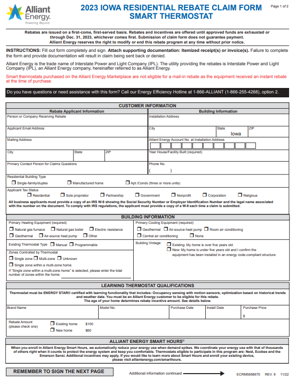 2023 Iowa Rent Reimbursement Form PrintableRebateForm