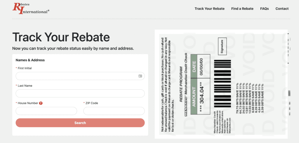 Menards Rebate Lookup Tool