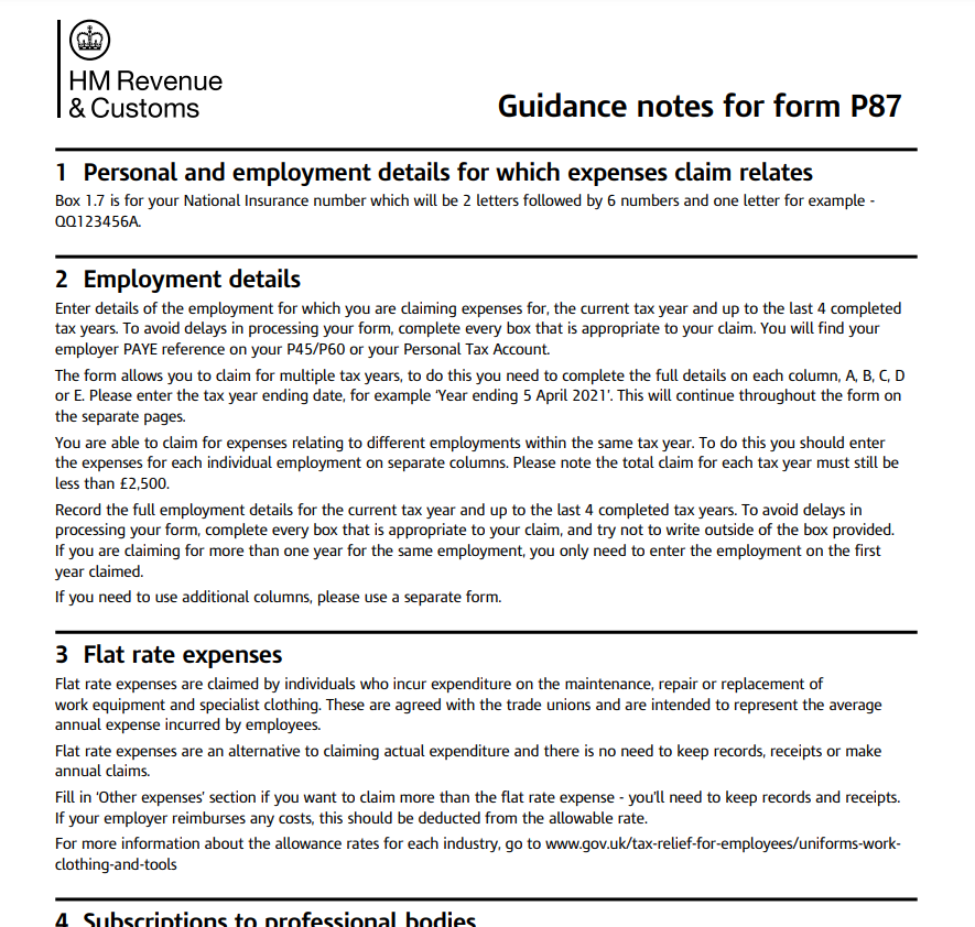Uniform Tax Rebate Form P87