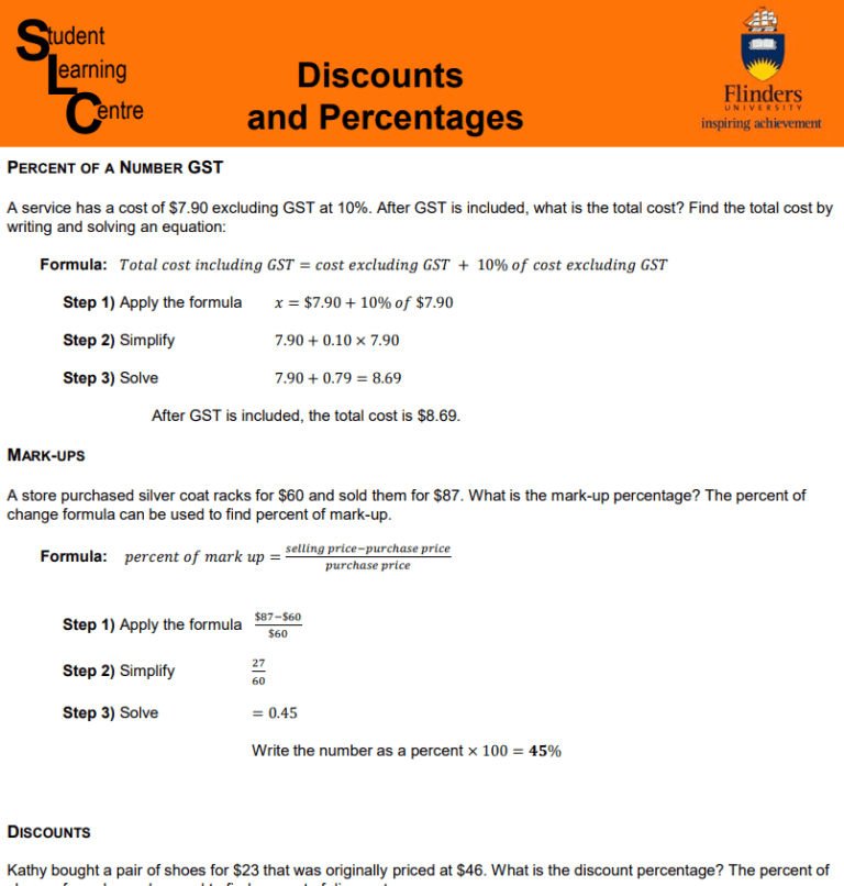 Discount Percentage Formula Printable Rebate Form