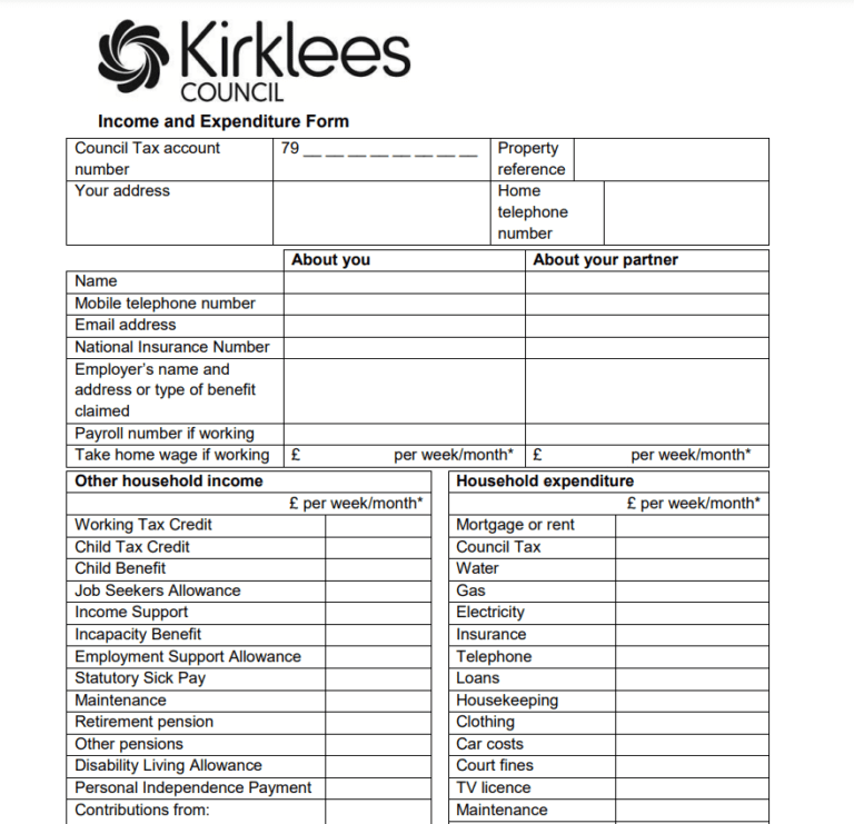 Council Tax Rebate Form Kirklees By Touch Printable Rebate Form