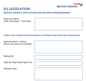 british airways euro traveller refund