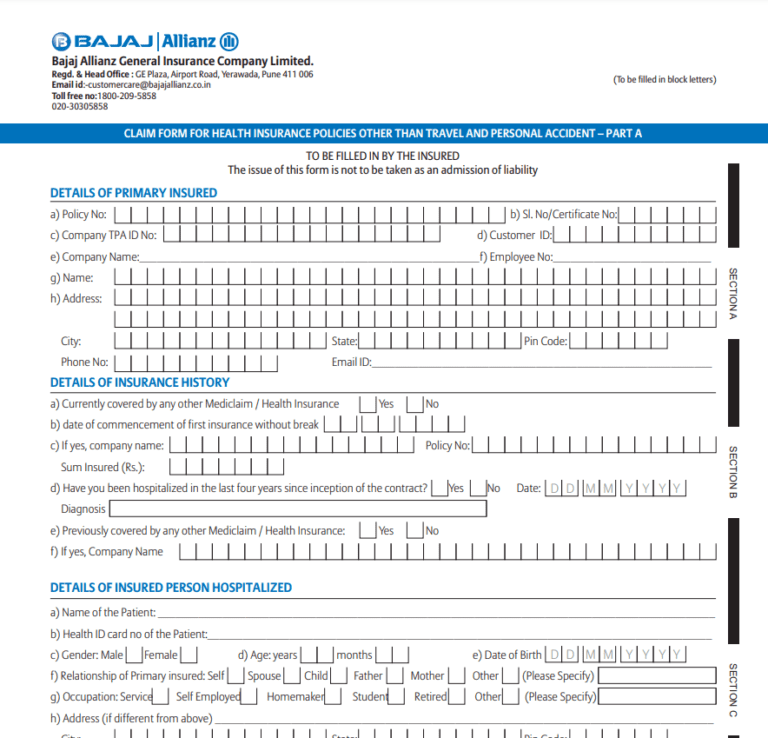 reimbursement-form-of-bajaj-allianz-health-insurance-brochure-pdf