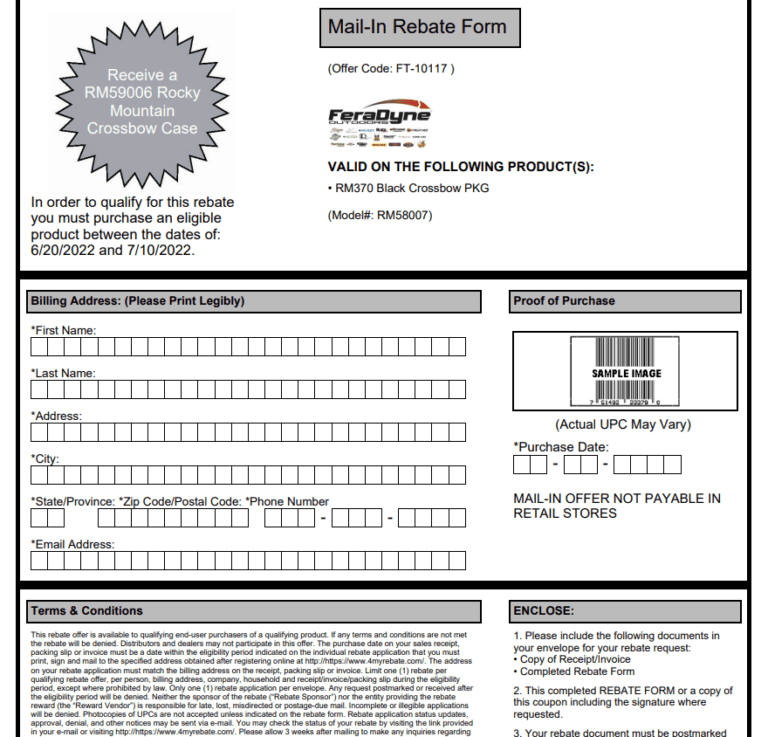 Cabela s Rebate Forms Printable Rebate Form