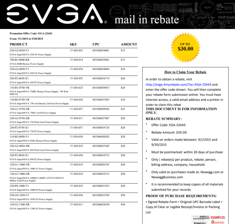 Evga Mail In Rebate Process