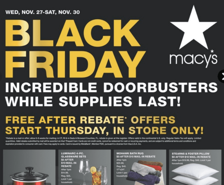 Macy S Black Friday Mail In Rebate Deals