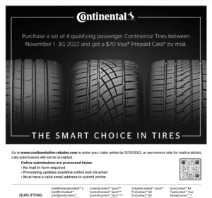 Continental Tires Rebate Form - Printable Rebate Form