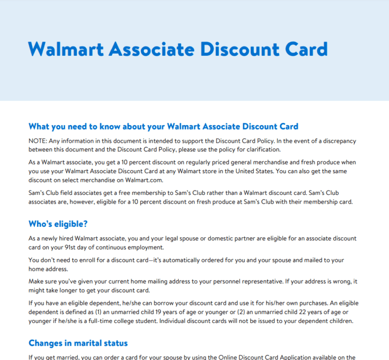 Walmart Associate Discount Card Printable Rebate Form