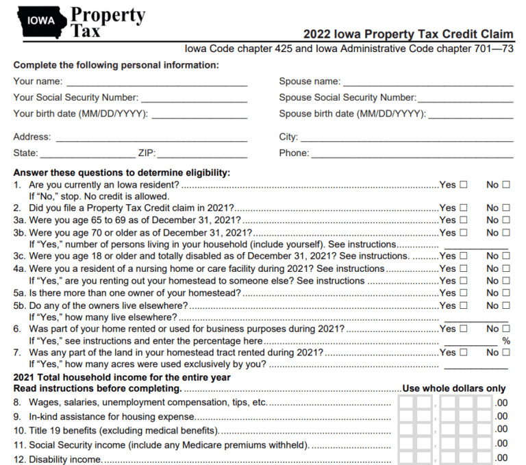 Iowa Renters Rebate 2023 Printable Rebate Form