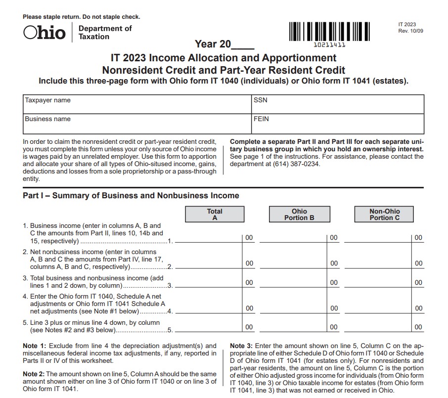 Ohio Renters Rebate 2023 Printable Rebate Form