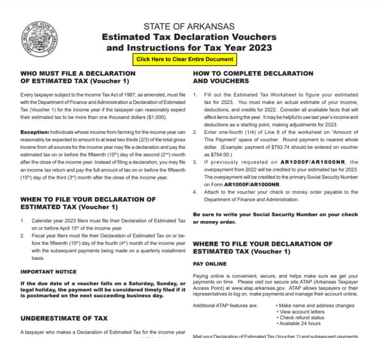 Arkansas Sales Tax Rebate Form