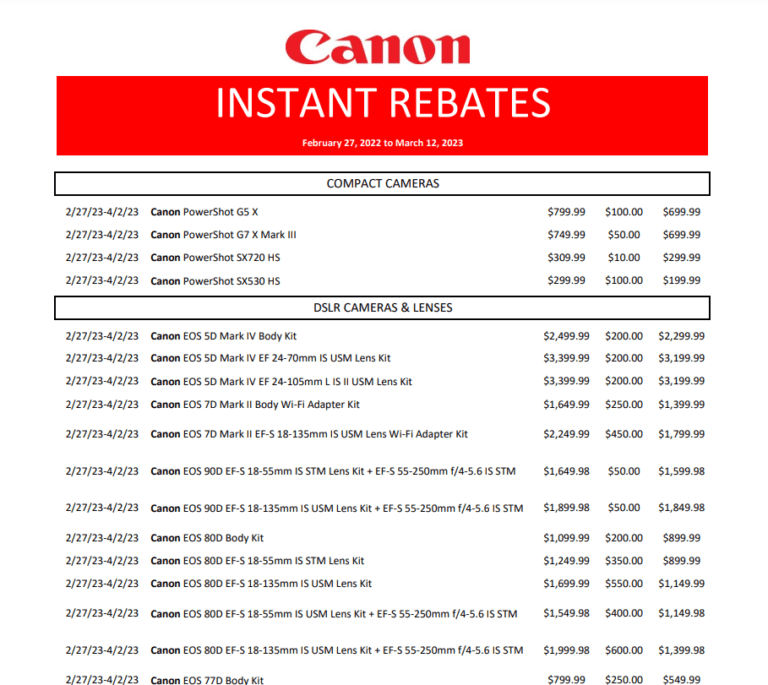 Canon Printer Rebate Form