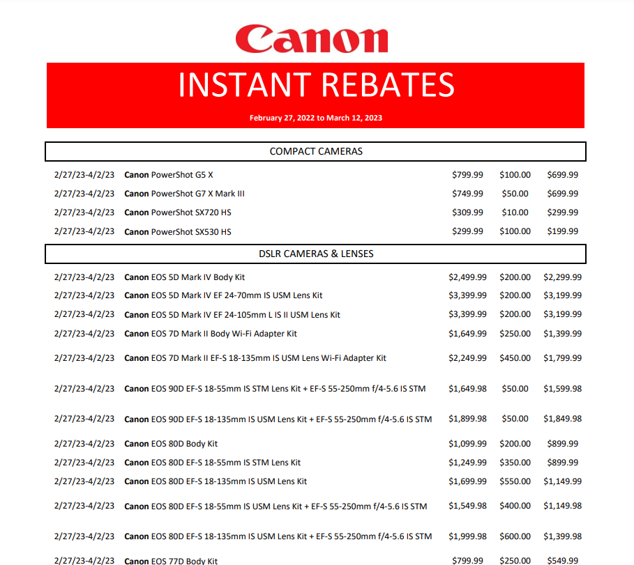 Canon Rebate 2024 Save On Cameras Lenses PrintableRebateForm