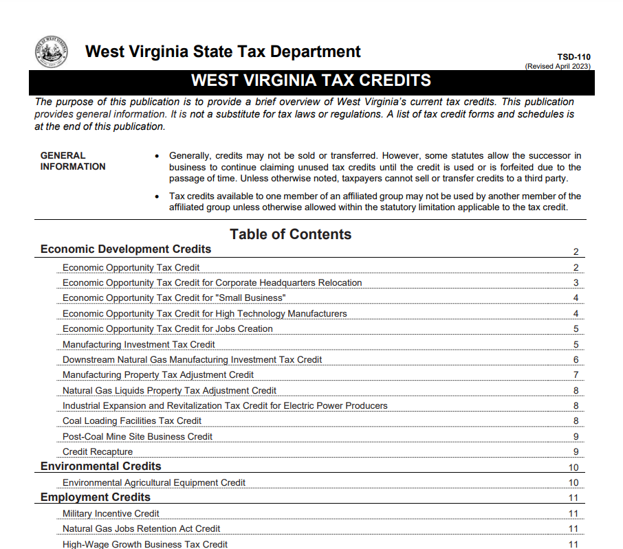 West Virginia Tax Rebate 2023