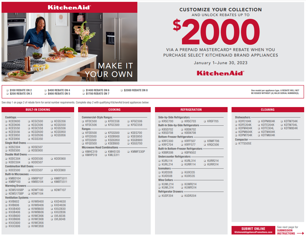 Kitchenaid Rebate Form 2023