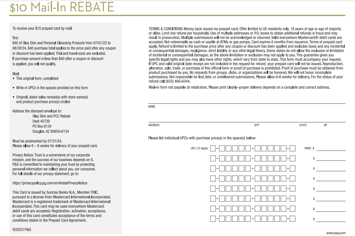 Olay Rebate Form 2023 Unleashing The Power Of Savings PrintableRebateForm