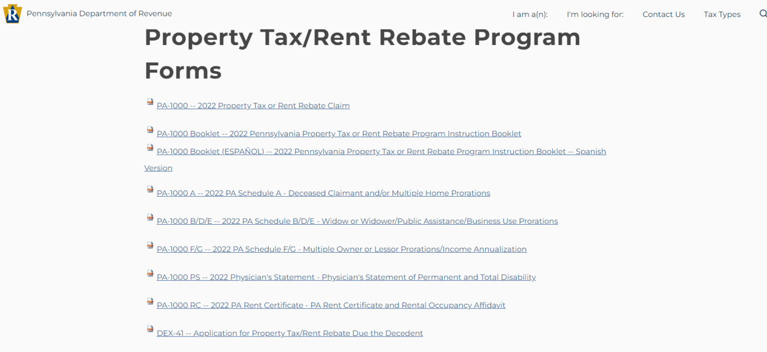 PA Rent Rebate Form 2024 PDF