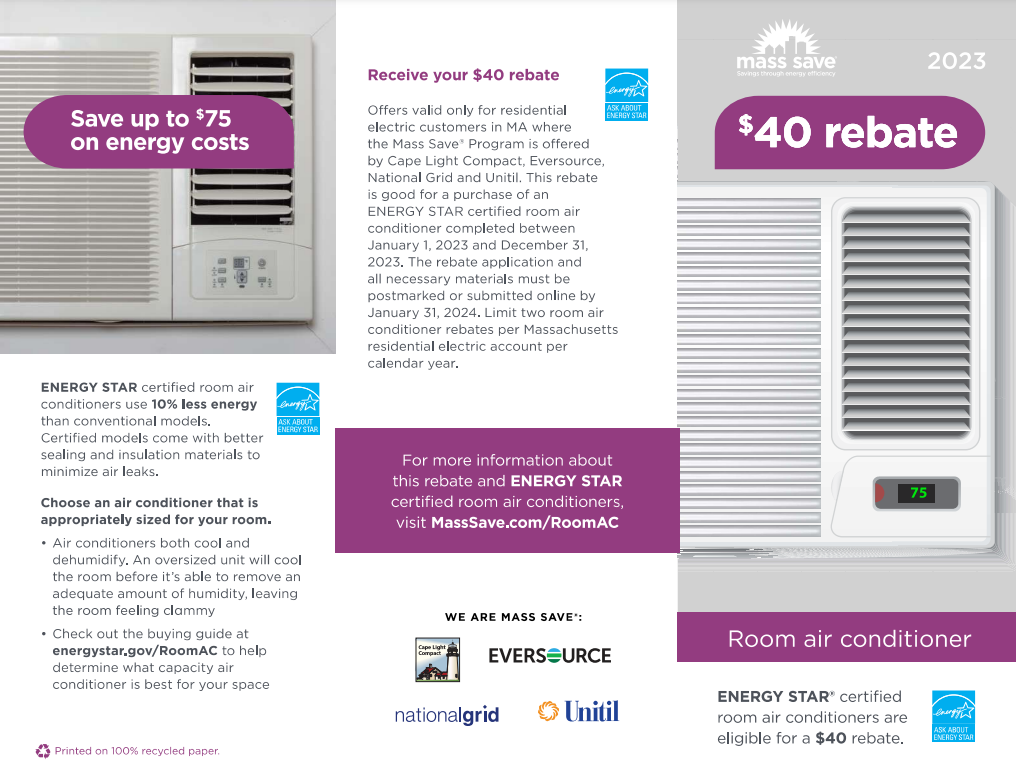 Mass Save Air Conditioner Rebate Form