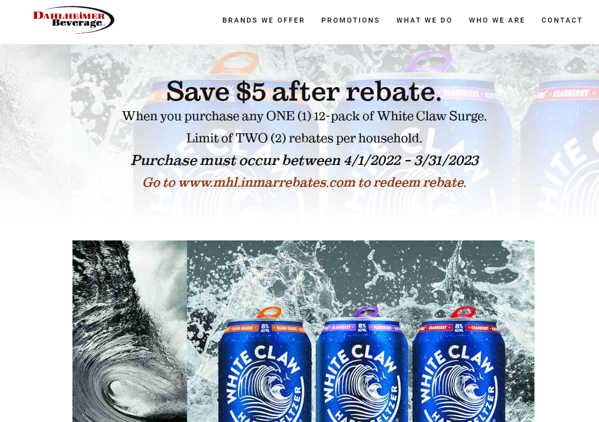 White Claw Mail In Rebate Form PrintableRebateForm