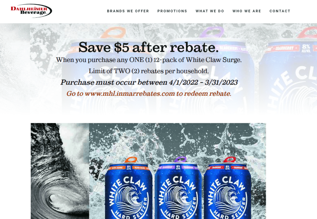 White Claw Rebate Form