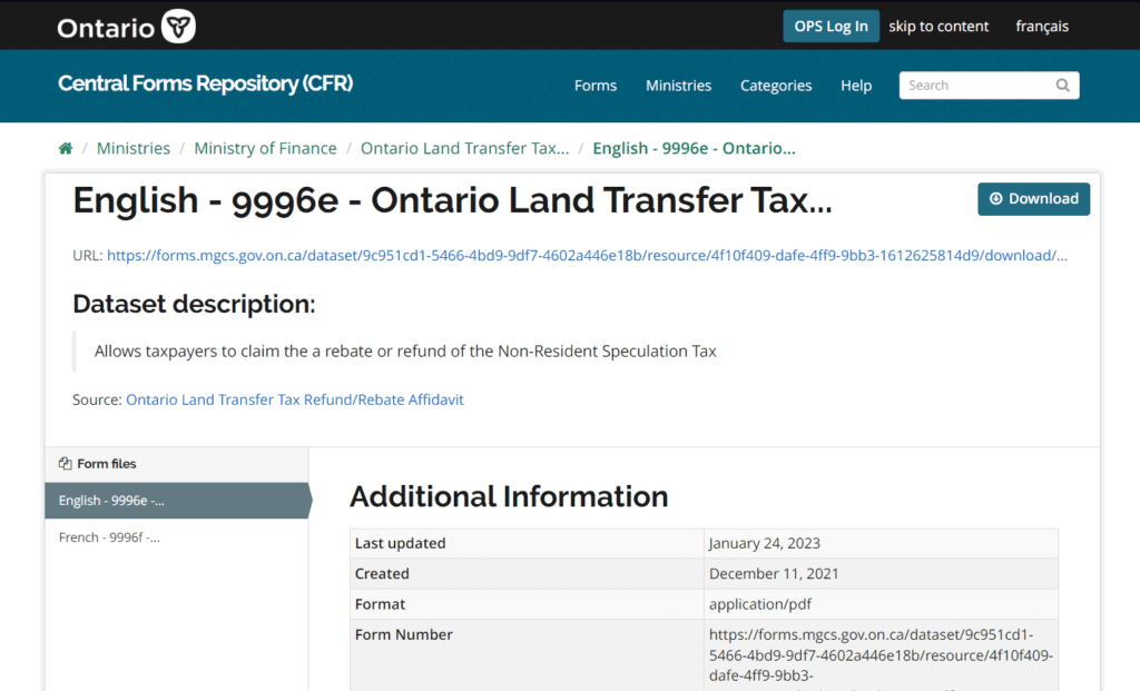 Land Transfer Tax Rebate