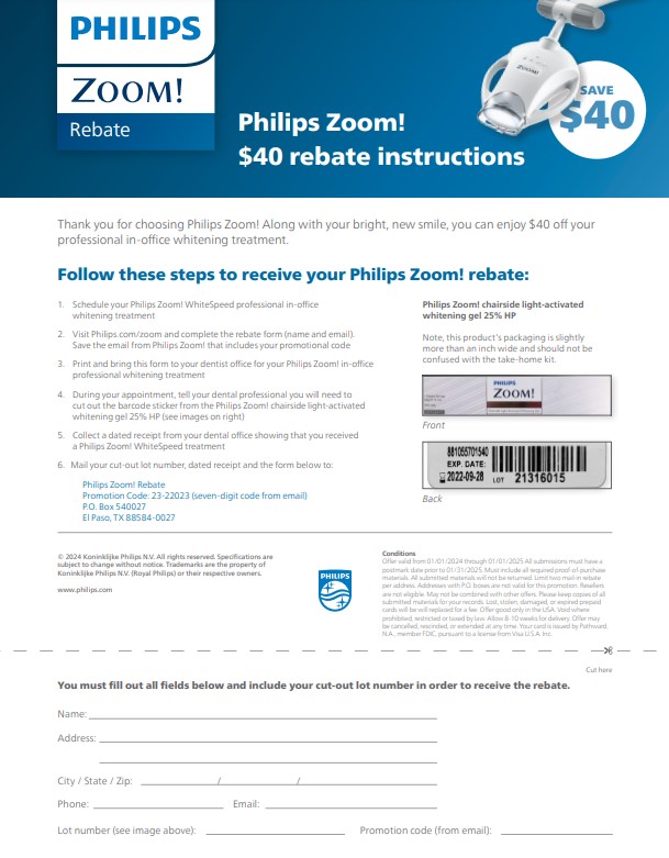 Philips Zoom Rebate Form 2024